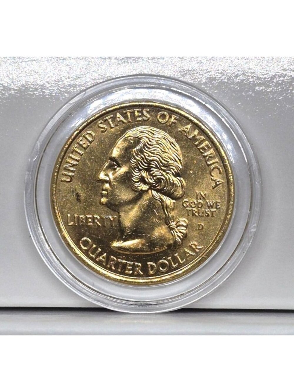 2006 Nebraska State Quarter Chimney Rock Gold-Plated Collectible In Case